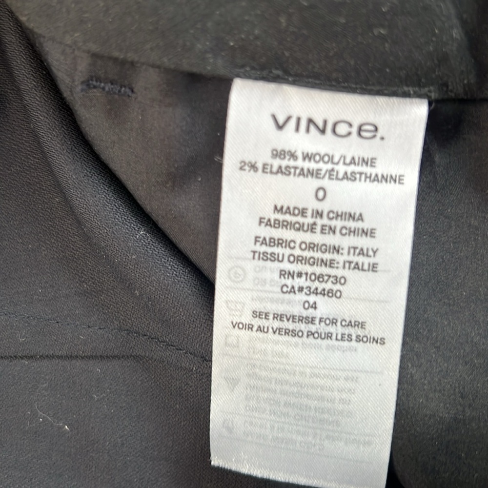 Womens Vince navy blue dress pants work pants- size 0 - Picture 3 of 6
